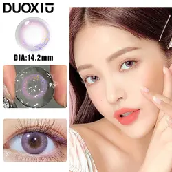 DuoXiu 1Pair Contact Lenses for Eye Butterfly Blue Colored Lenses Purple Eye Degree Prescription -0.00 to -8.00  Beauty Pupils
