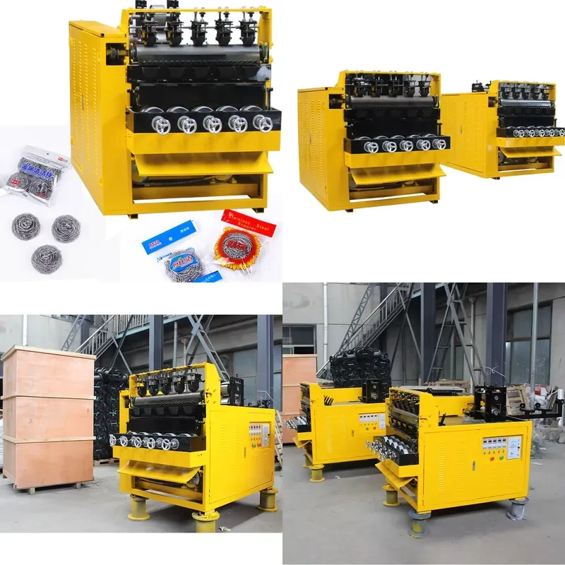 High Speed 5 Head Kitchen Clean Ball Metal Sponge Making Machine for Produce Scourer Stainless Steel
