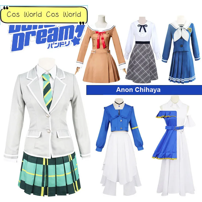 

Anime BanG Dream MyGO Anon Chihaya Cosplay Costume Wig Takamatsu Tomori Top Skirt Full Set High School Uniform Girl Halloween