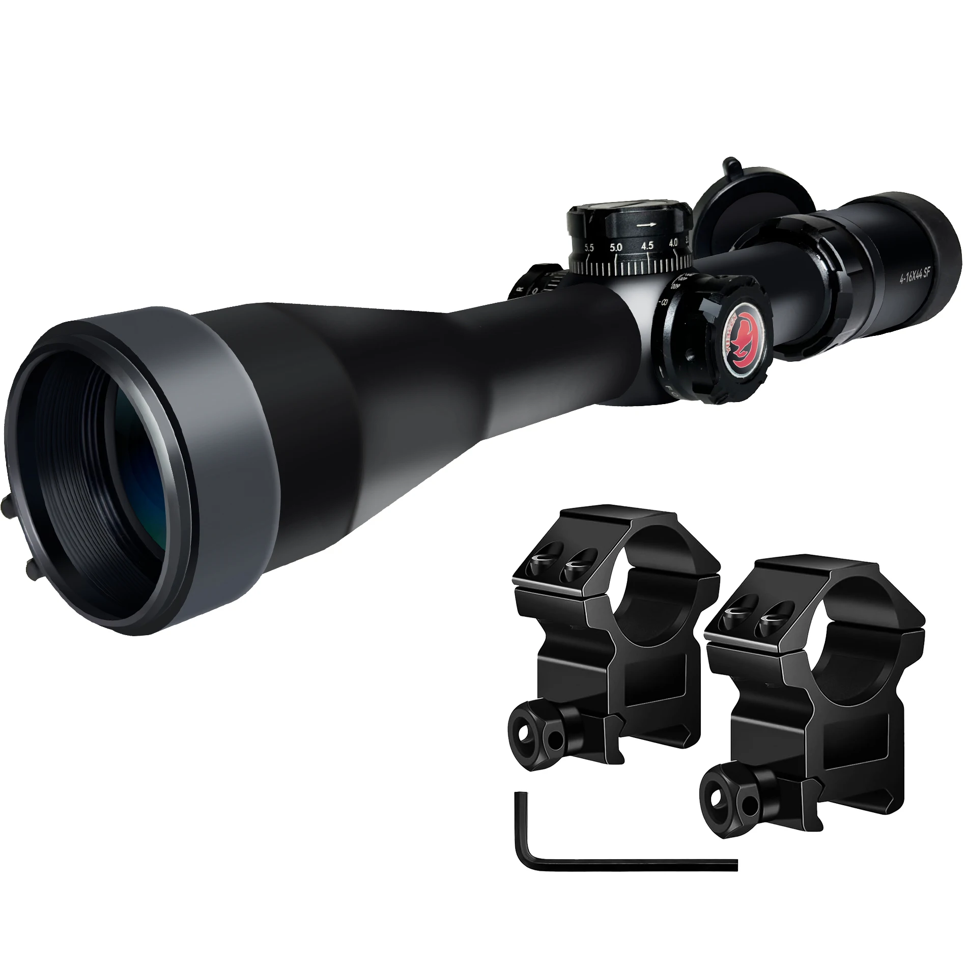 

MC4-16X44SF- Optical sight, side adjustable, multi-functional 4-16X zoom sight, second focal plane, with fixture of 30mm/1.18in