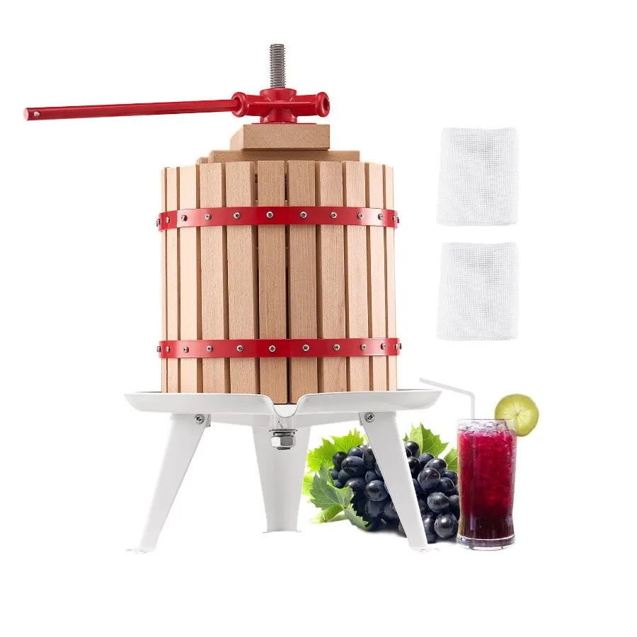 

Fruit Wine Press Manual Press for Wine Making 3.2 Gal 12L Wood Basket