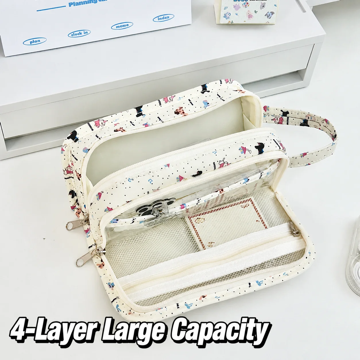 Pencil Bag Portable Pen Pouch Pen Case Casual Multi Layer Pencil Bag For Erasers Pens Backpacks