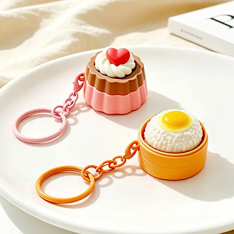 1PC Mini Gourmet Keychain Decompression Toy Anxiety Relief Toy Fried Egg Burger Sushi Avocado Durian Pendant Bag Backpack Decor. view 5