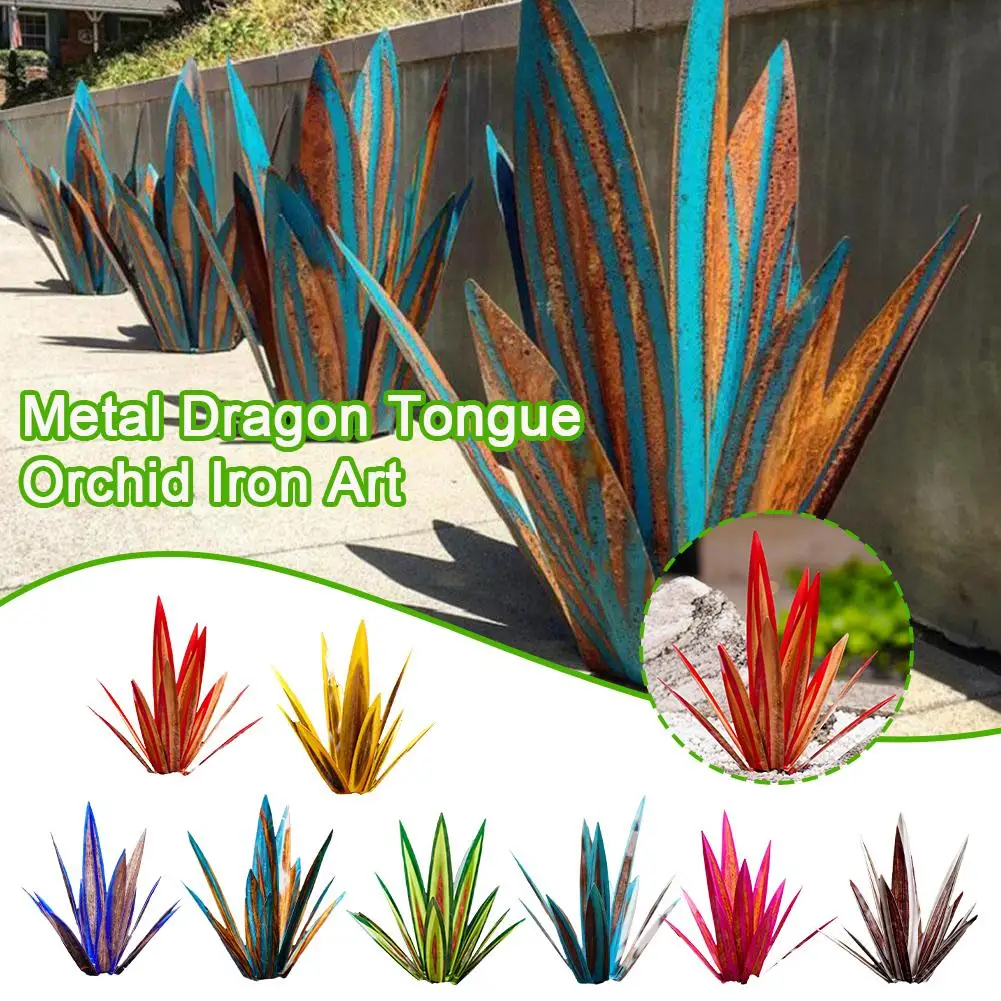 

For Garden Exquisite Metal Plant Non-fading Multicolor Metal Art Tequila Cactus Sculpture For Garden E7u9