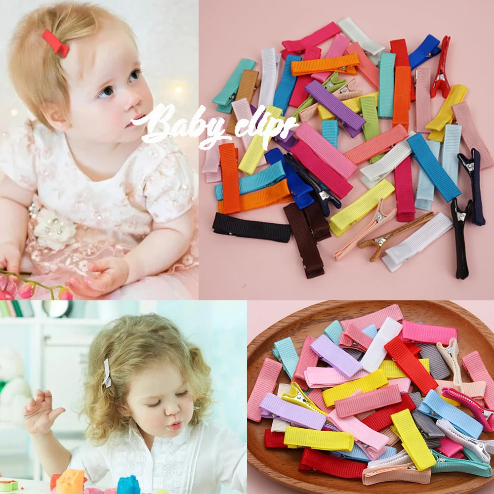 Baby Hair Clips Colorful Kids Barrettes Fully Lined Clips Mini DIY Hair Accessories For Girls Toddlers Children Birthday Gifts