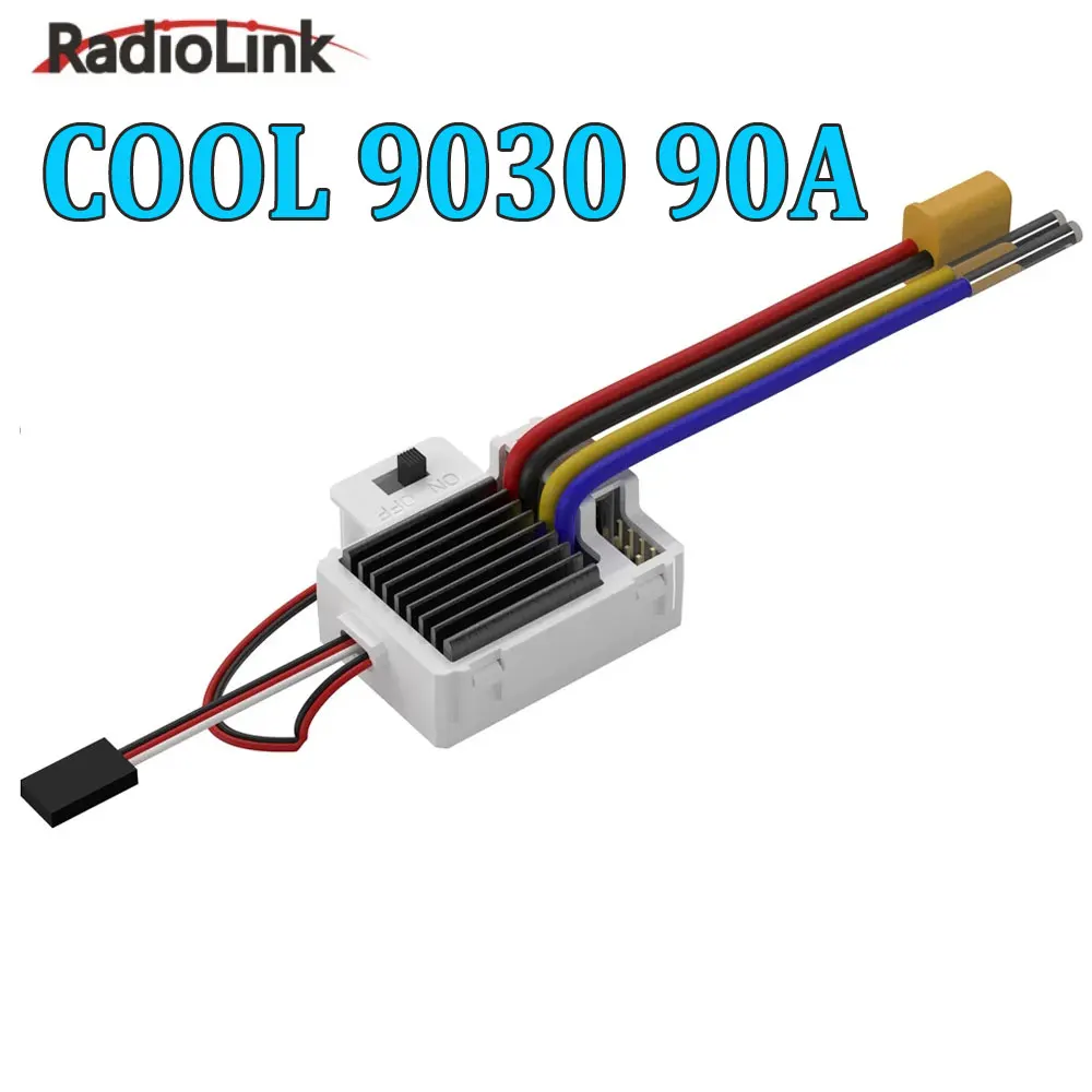 Radiolink Waterproof Brushed ESC COOL 9030 90A Speed Controller with 5.5V/3A 7.5V/3A BEC for Traxxas SCX10 HSP Car Boat Crawler