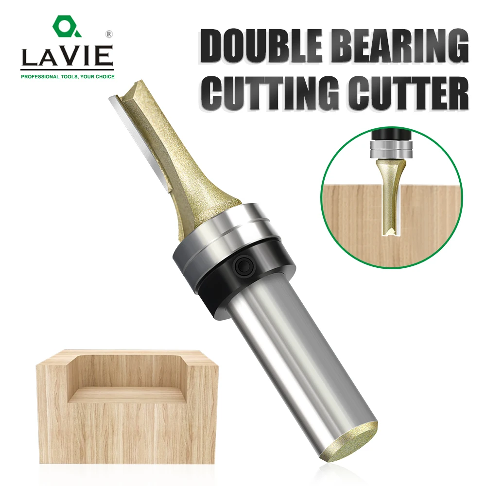 LAVIE 1/2 'Shank คุณภาพอุตสาหกรรมแบริ่งคู่สล็อตตัด Router Bit สําหรับเครื่องตัดไม้ I13013B0822GD