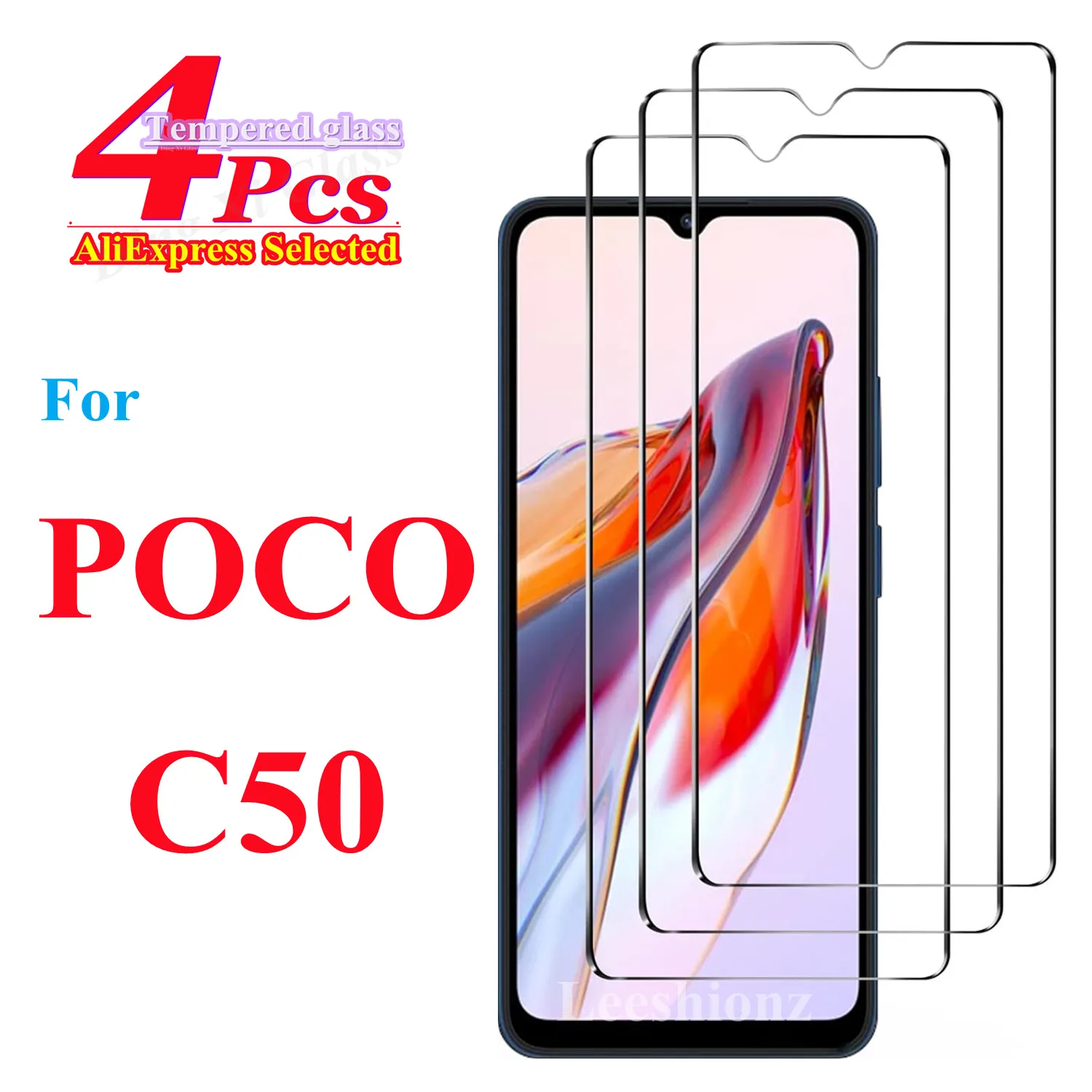 

For Xiaomi Poco C50 tempered glass high-definition anti drop screen protector 2/4piece
