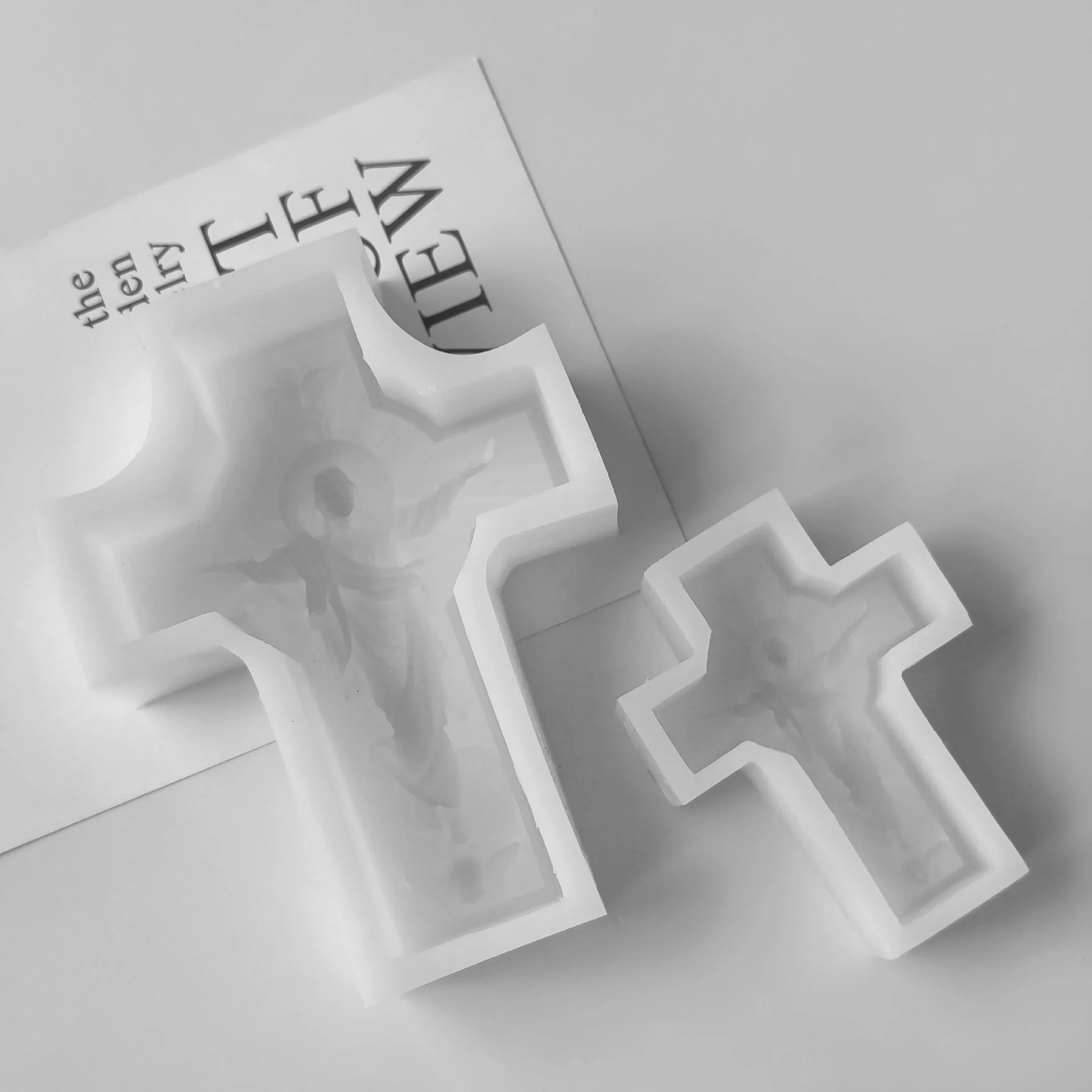 Jezus Krzyż Aroma Świeca Silikonowa Forma Jezus Portrety Halloween Krzyż Formy Gipsowe — zdjęcie 4
