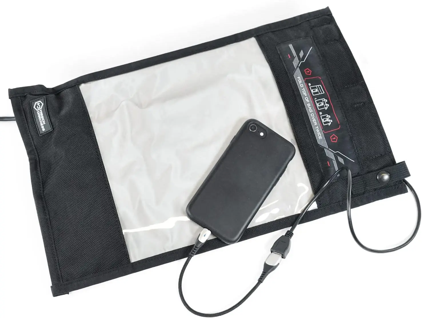 Mission Darkness Window Charge & Shield Faraday Bag For Tablets // Includes Usb Filter, Transparent Window, And Cable Set For