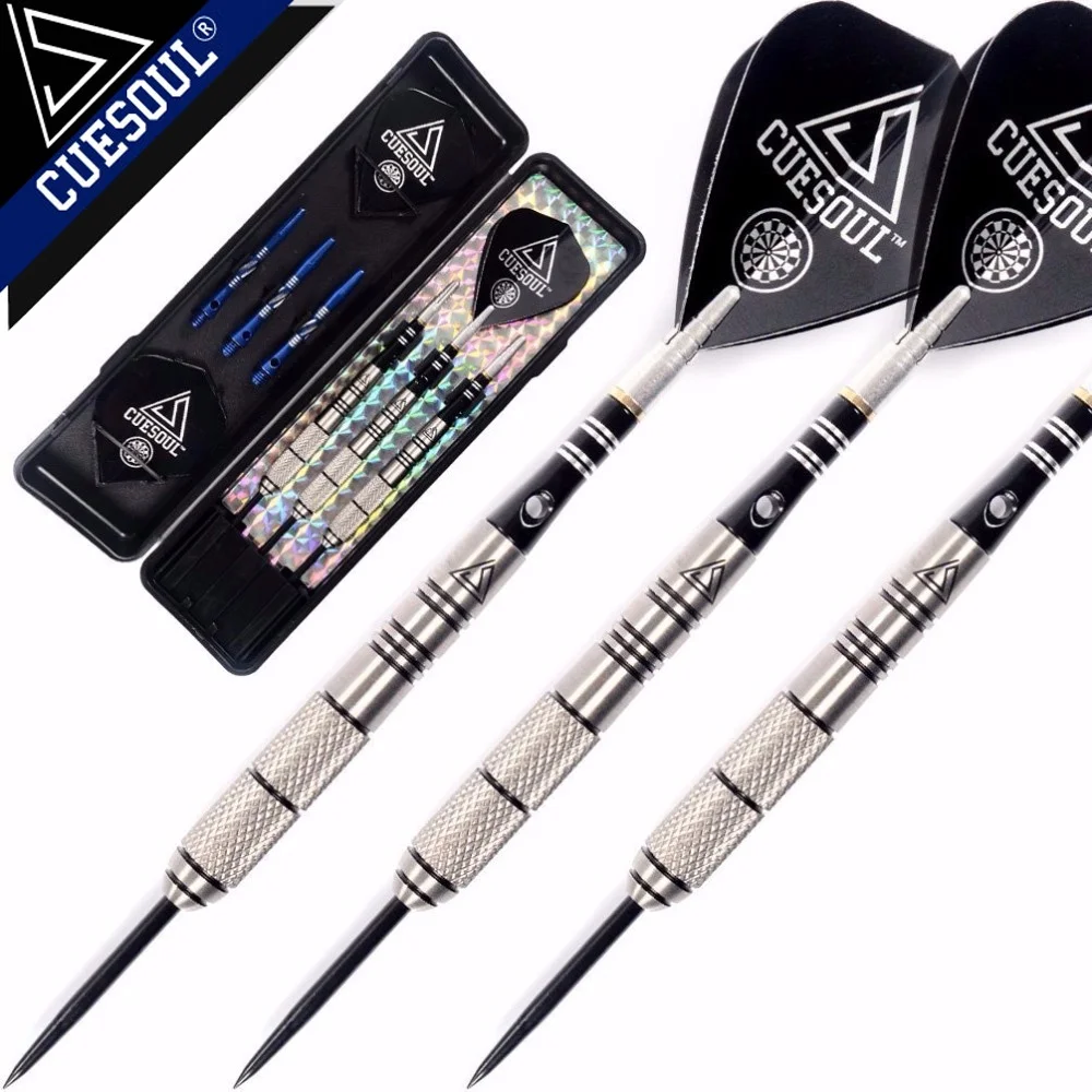 

CUESOUL 90% Tungsten 22g/24g/26g Steel Tip Tungsten Darts with Slim Case