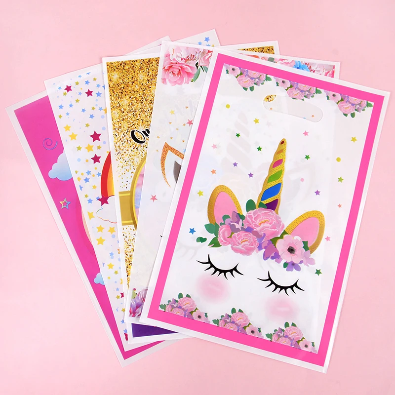 10-30 sztuk torebek do pakowania ciastek z cukierkowa torebka na prezent jednorożca dla dzieci motyw jednorożca materiały urodzinowe dekoracja Baby Shower ślubne — zdjęcie 6