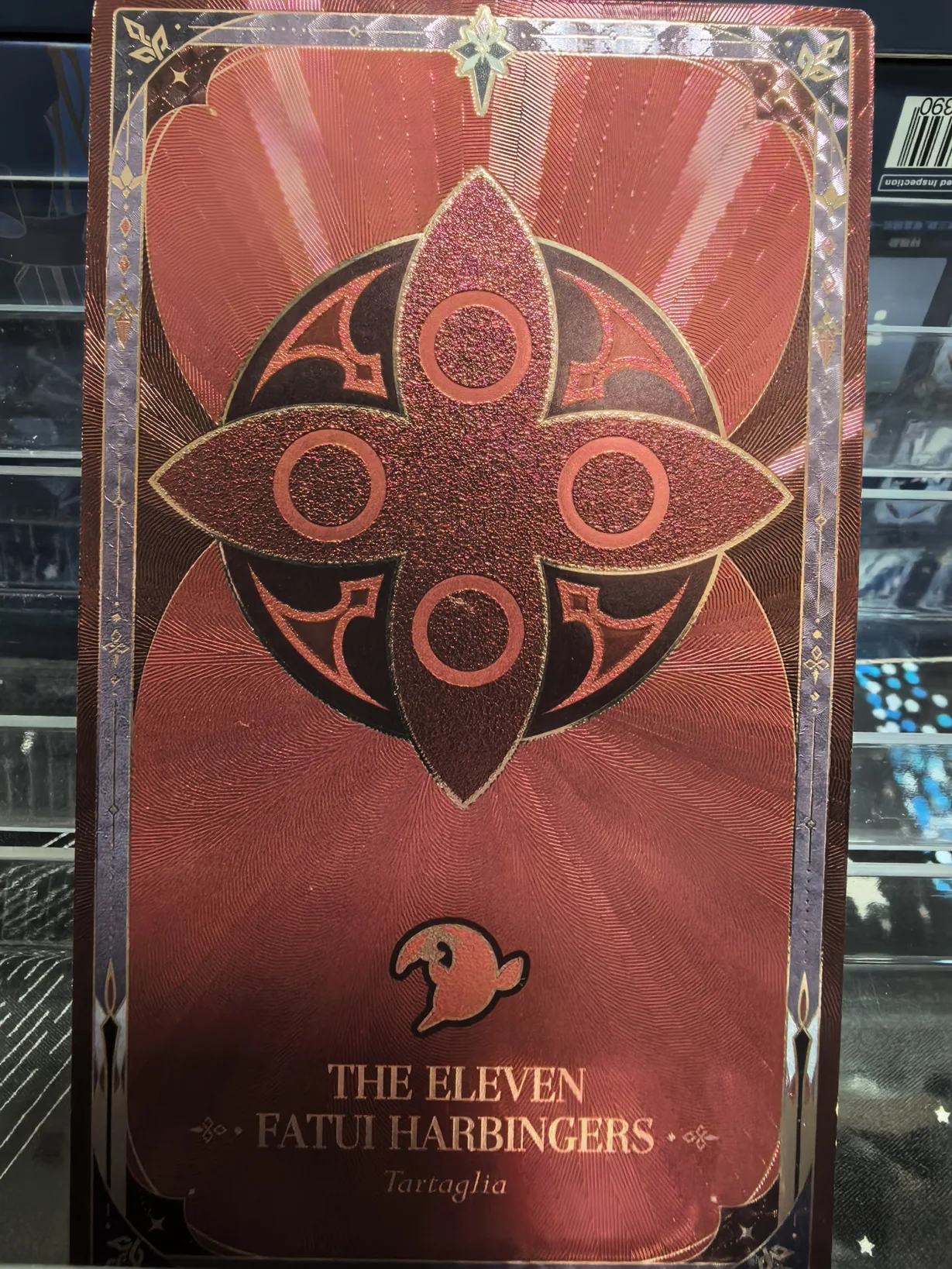 Fatui Tartaglia Gongzi Genshin Impact سلسلة لهب الصقيع الرسمية من الأكريليك القابل للدمج، شارة منتشرة للضوء #4