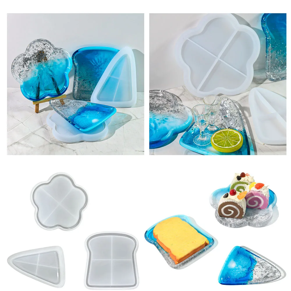 Silicone Tray Mold Cheese Tray Moulds Easy to Clean Silicone Plate Moulds Small Dish Molds Flexible Silicone Craft Molds