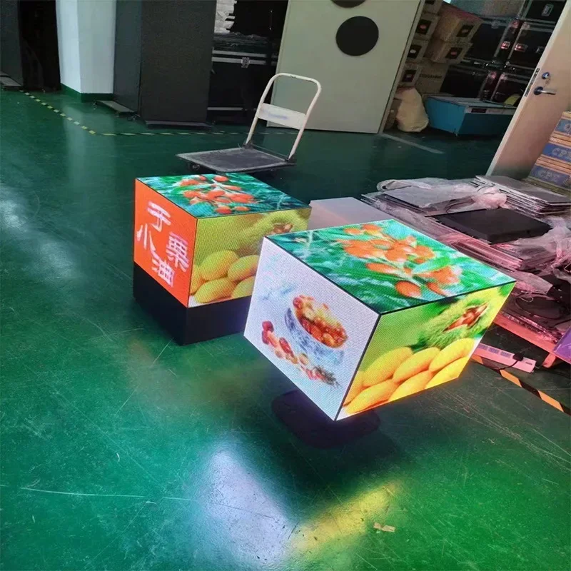 Indoor/Outdoor 3D Digital Cube Display P2 LED Screen Box For Advertising Video Wall In Retail Stores And Shopping Mall