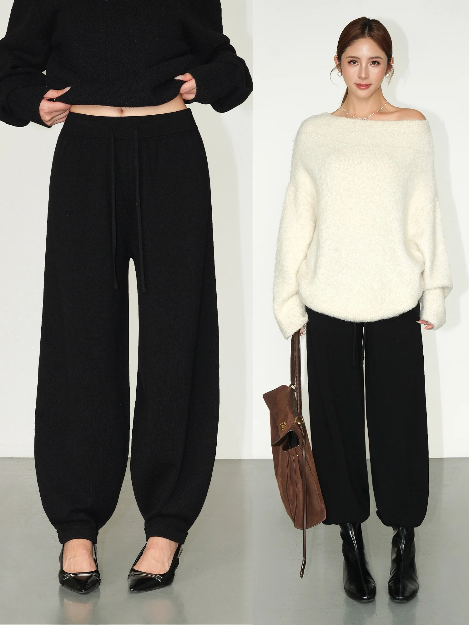 

Женские вельветовые брюки-шаровары NEVA HU: вязаные, свободные, удобные, с завязками на талии, повседневные, модные