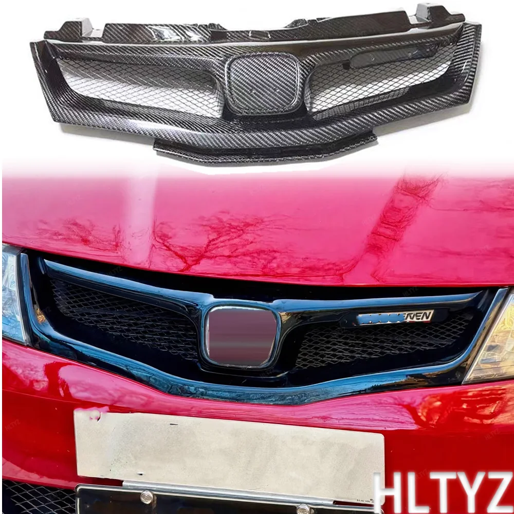 high-quality carbon fiber material upper front bumper intake hood grille mesh front grille For 2006-2012 Honda Civic FN2 TYPE R - view 2