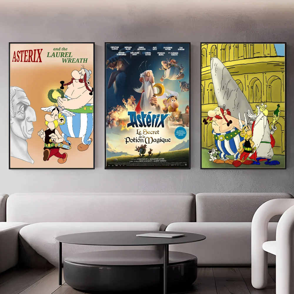 Cartoon Asterix Et Obelix Manga Poster Whitepaper Poster Vintage Room Bar Cafe Decor Vintage Decorative Painting