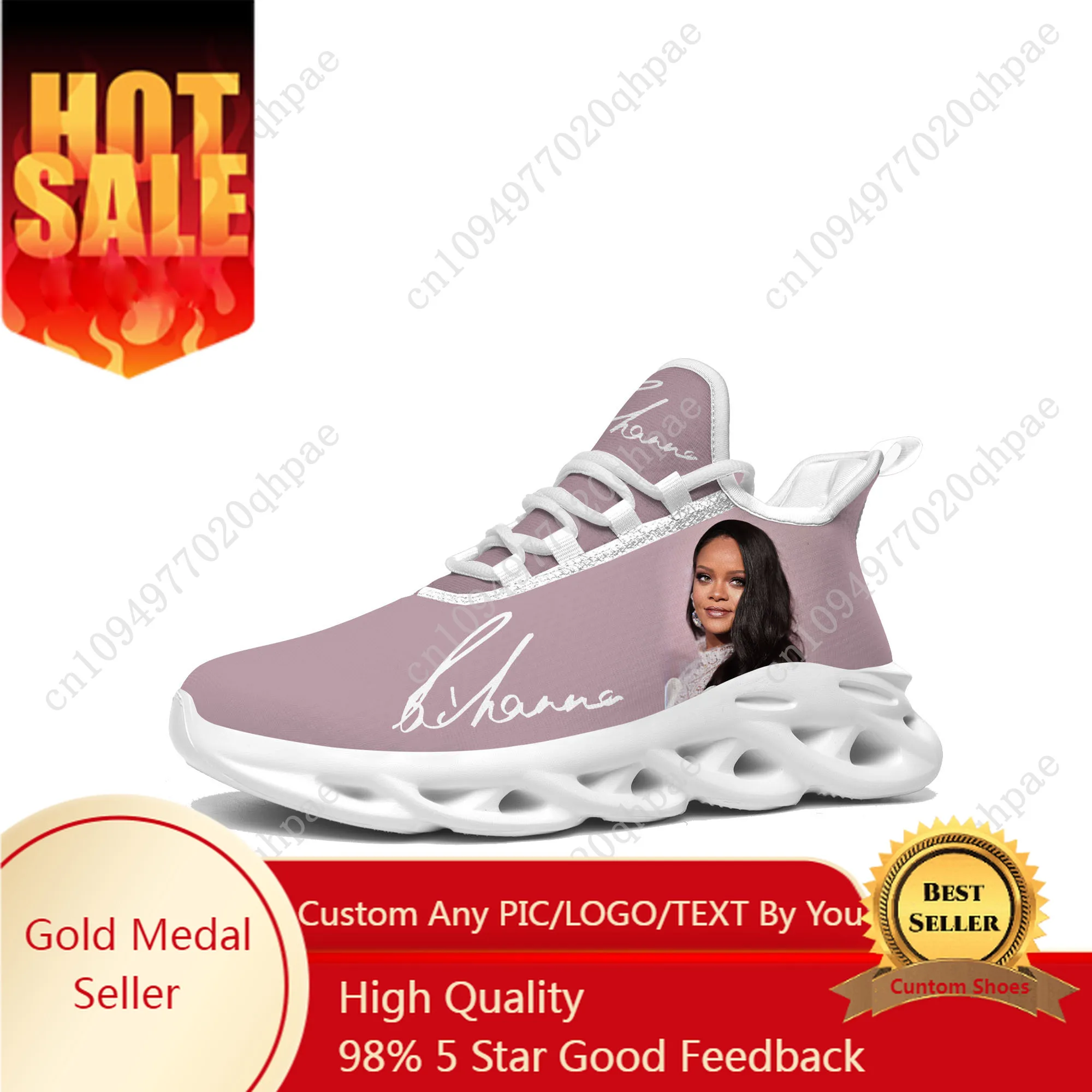 

R-Rihanna Flats Sneakers Mens Womens Sports Running Shoes High Quality DIY Sneaker Lace Up Mesh Footwear Tailor-made Shoe