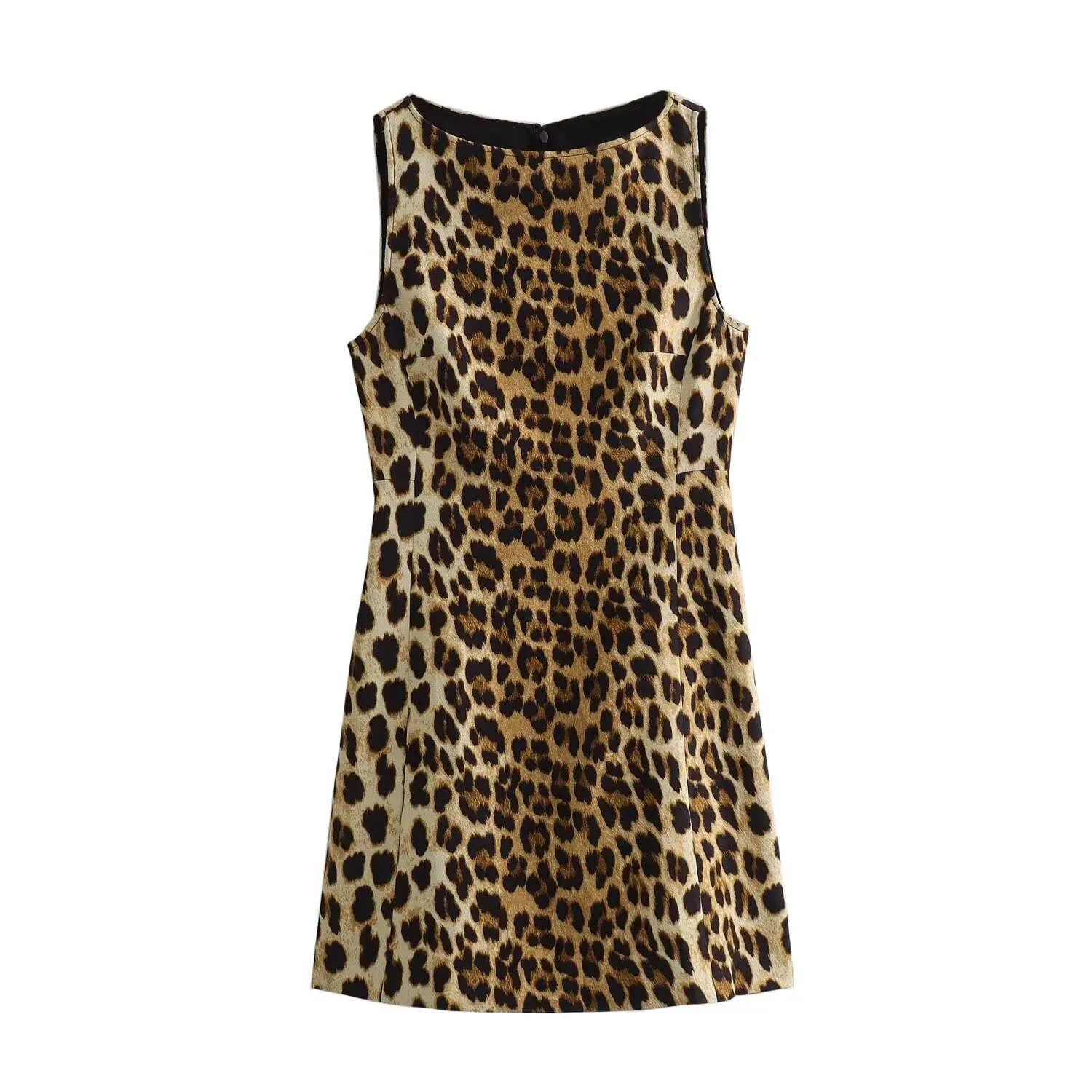 ZAURA 2024 Summer New Women\'s Fashion Collection Animal Print Dress