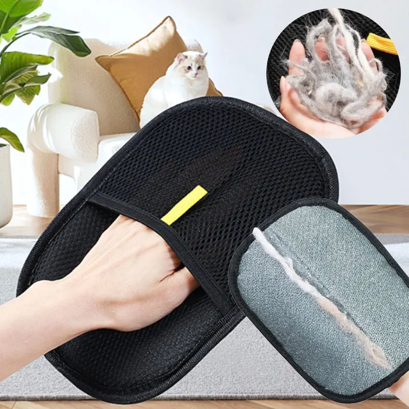

Pet Grooming Gloves Static Dedusting Brush Pet Hair Remover Brush Removing Dog Cat Hair From Sofa Carpet Clothes