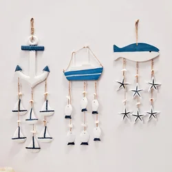 Mediterranean Pendant Decoration, Seashells, Ocean Decoration, Wooden Crafts, Wall Ornaments, Home Decoration