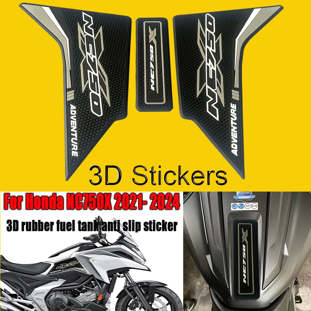 

For Honda NC 750 NC700 X NC750X 2021- 2024 3D Rubbe Stickers Decals Protection Tank Pad TankPad Fuel Oil Kit Knee