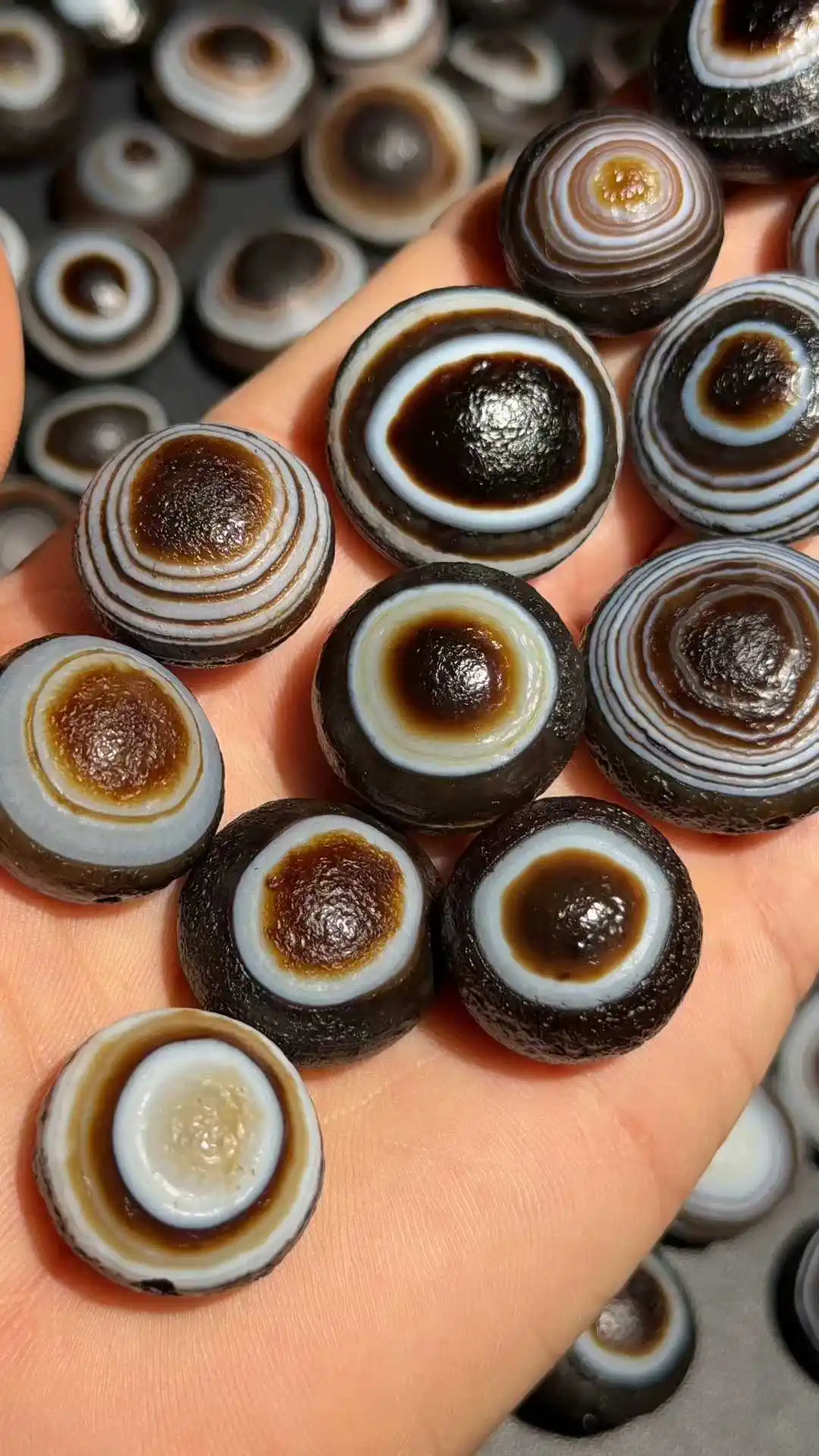 

55pcs/lot Yangban sheep Eyes Heaven Eyes big Size Tianzhu Natural agate Beads Pendant Collection
