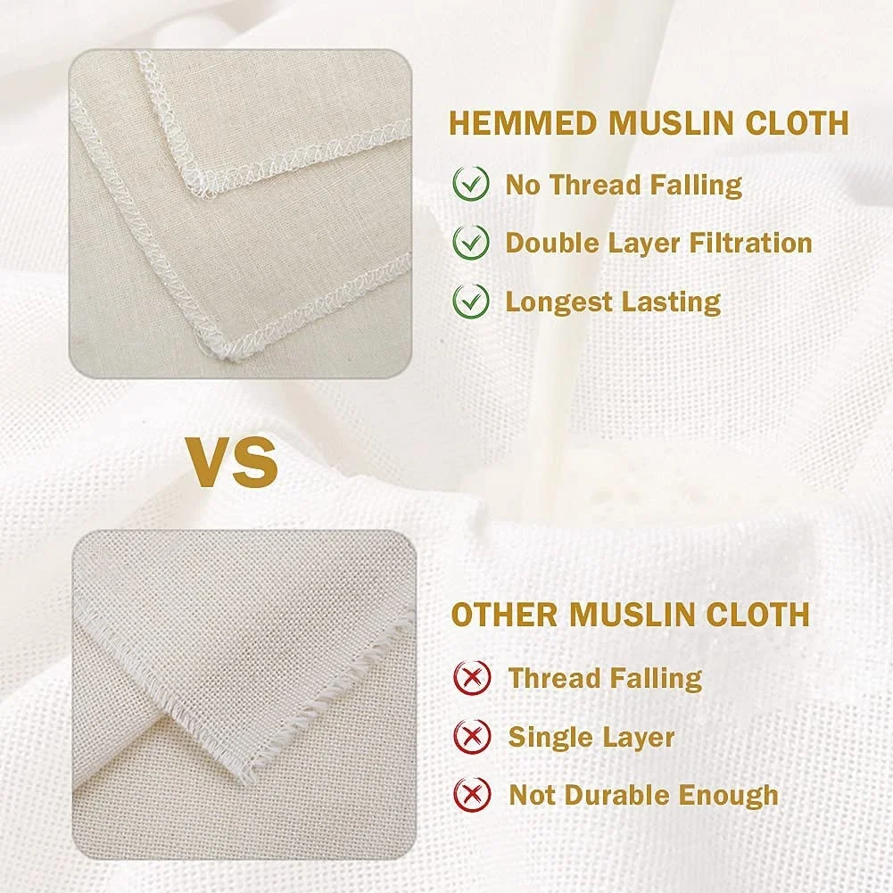NEW HOT In Stock-6 Pack Cheeseclothes, Unbleached Pure Cotton Muslin Clothes Soft Square Cheese Clothes For Cooking, Straining,
