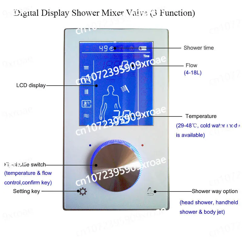 

Mixer Valve Digital LCD Shower Control Panel Concealed Thermostat Intelligent TouchScreen Shower Douche Bathroom Smart Faucet