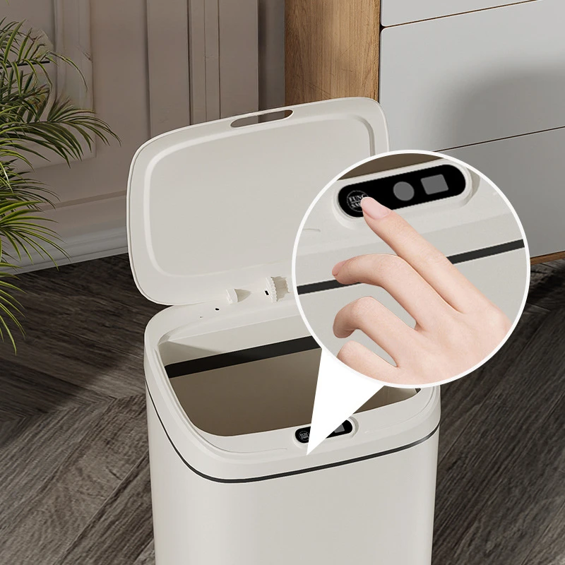 16L  Smart Sensor Trash Can Bathroom Toilet Kitchen Household Automatic Trash Can Waterproof High Capacity Waste Bin