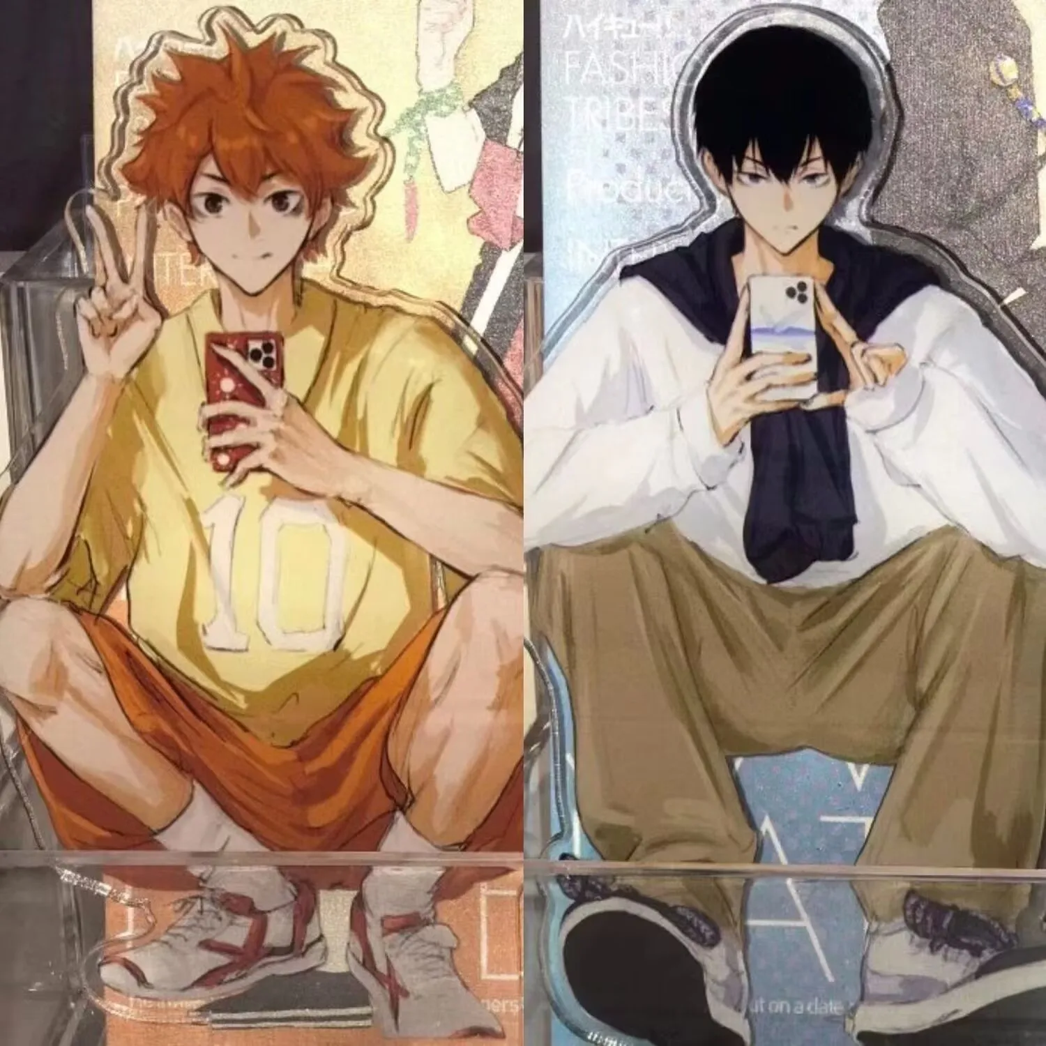 

Настольное украшение "Haikyuu!!" мультфильм и аниме «Хуга Шойо, Кагеяма Хикару» изготовлены из высококачественного акрила.