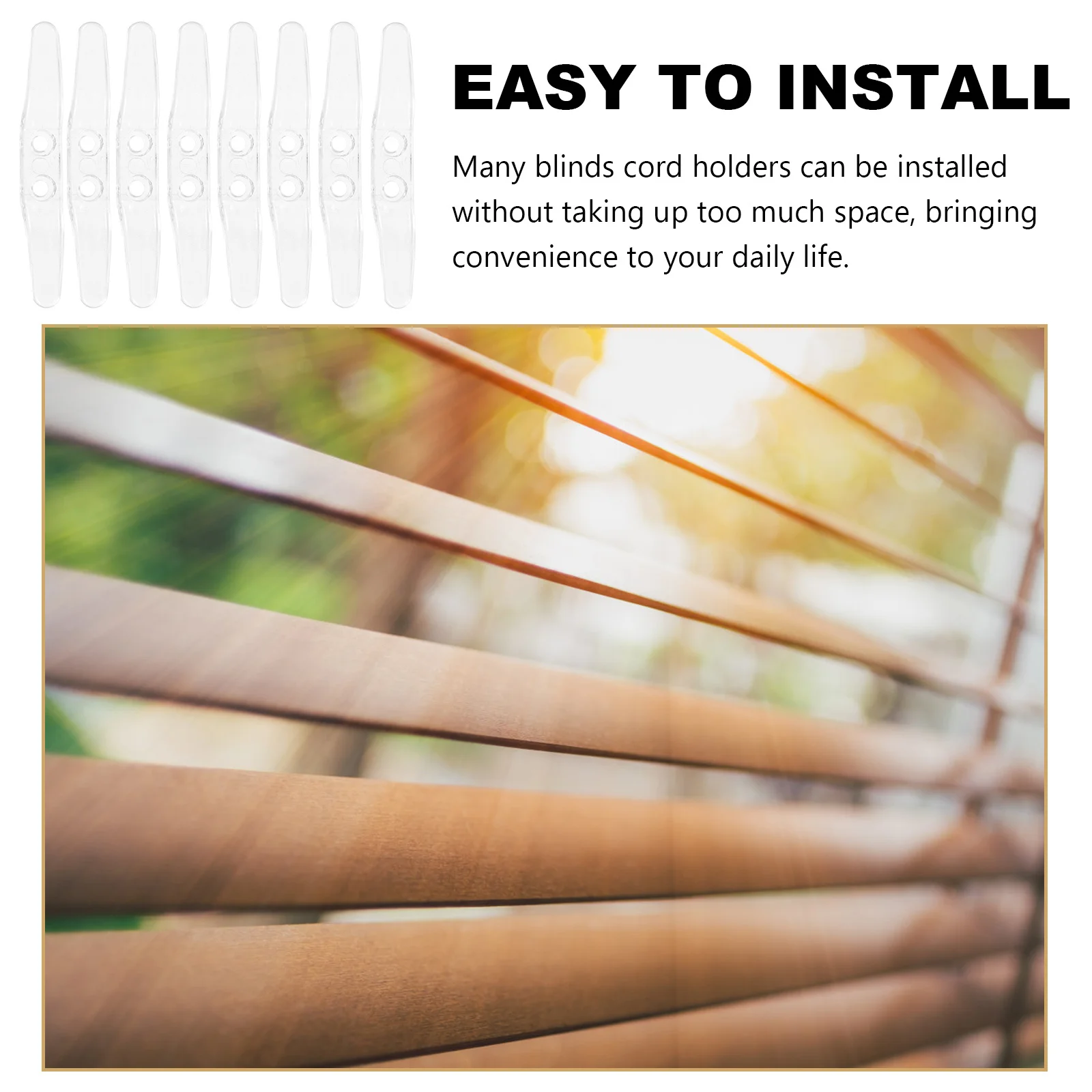 

8Pcs Window Cord Cleat Clear Blind Accessories Hooks Strong Plastic Drawcord Retainers for Vertical Roller Curtains