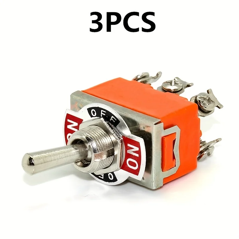 3 interruptores de palanca KN3C E-TEN 1322 de 230V, 6 pines, 3 posiciones, interruptor de palanca de doble polo y doble tiro