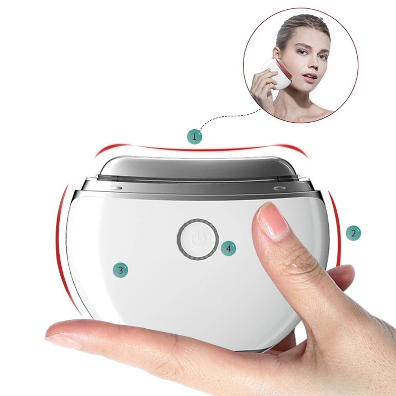 

Электрический скребковый косметический инструмент для лица, плеч и шеи, скребковая пластина, горячий компресс, вибрационная светотерапия, меридианная щетка