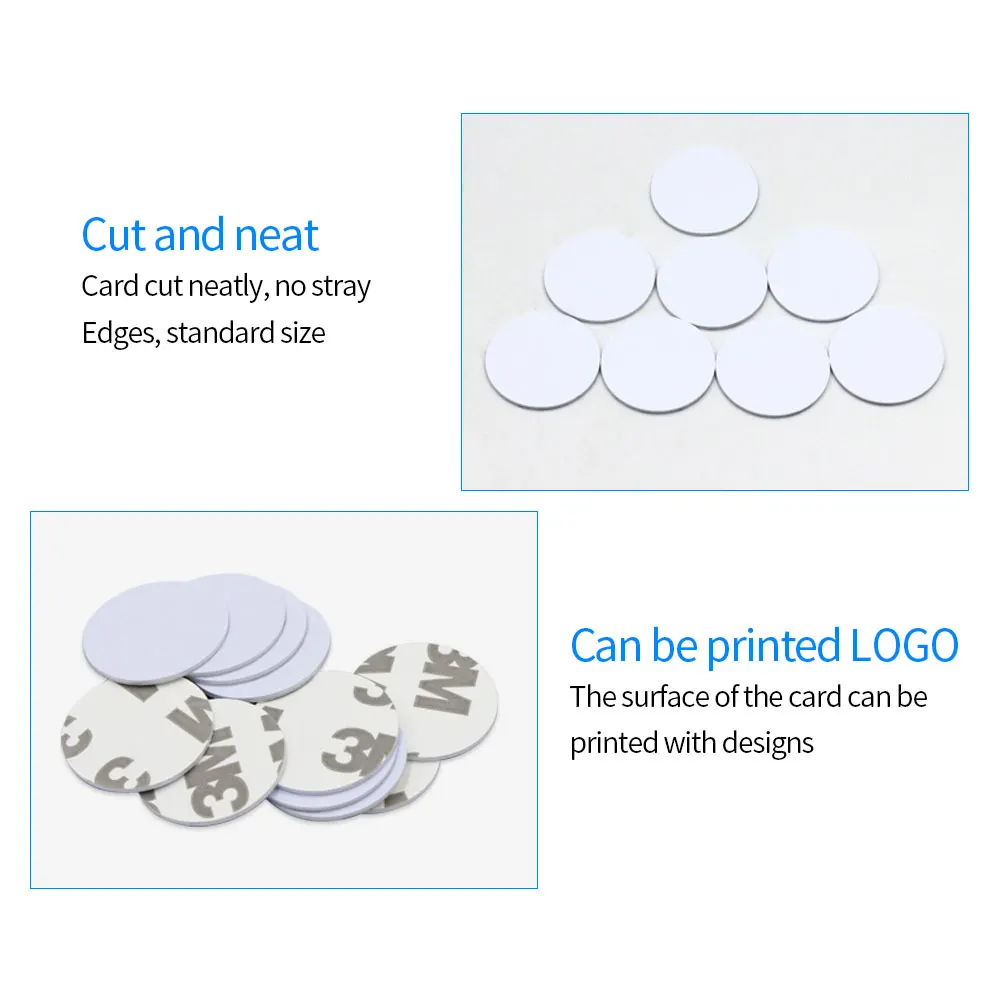 100PCS/Lot Smart Chip TK4100 / M1 Tag 125khz 13.56mhz Coin Card Sticker RFID Key Token 13.56Mhz NFC Badge Customizable Pattern