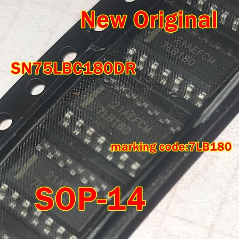 

1pcs to 100pcs SN75LBC180DR SOP-14 New Original marking code:7LB180 LOW-POWER RS-485 LINE DRIVER AND RECEIVER PAIRS