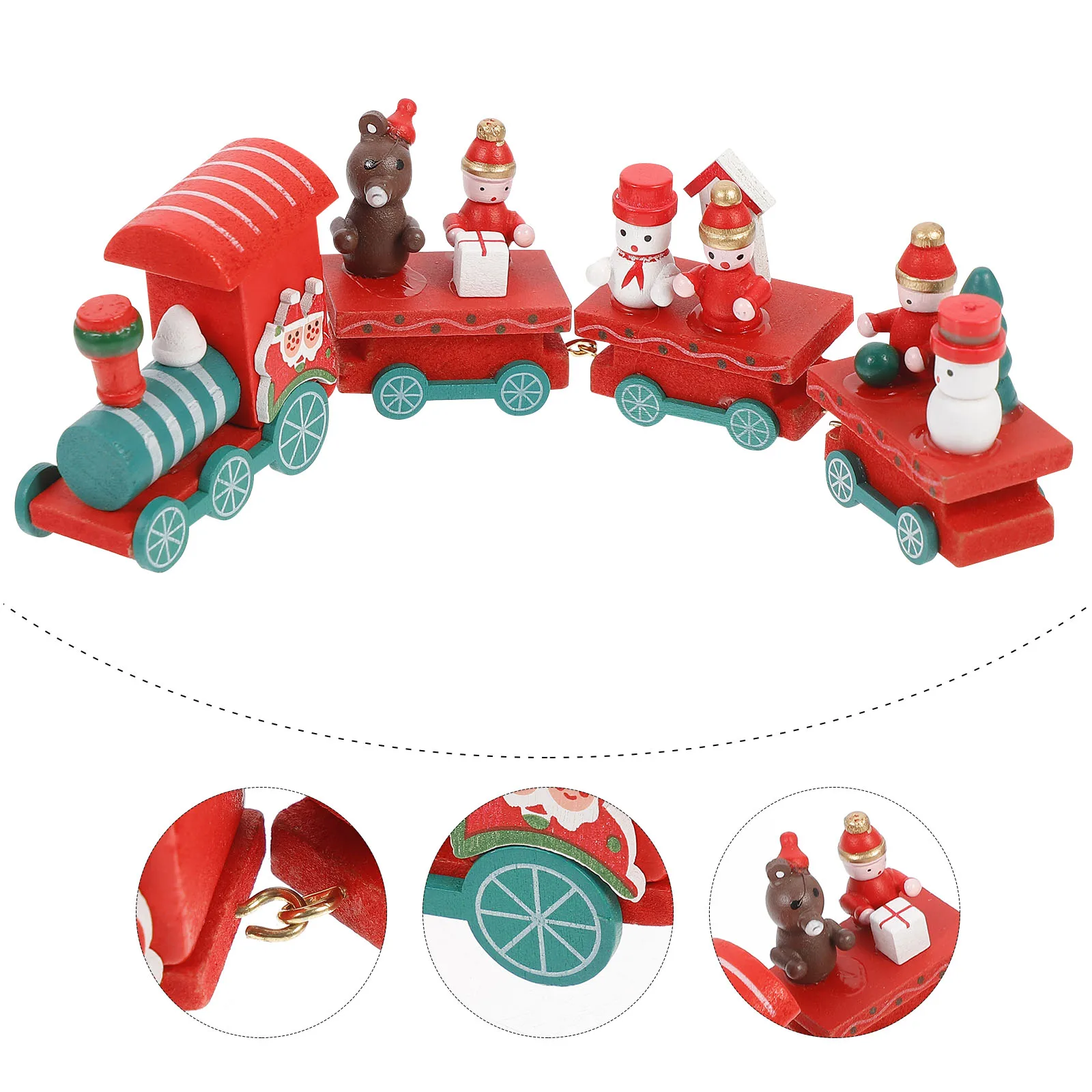 Wooden Train Trains for Christmas Ornament Decorative Trainrai Mini Ornaments Presents