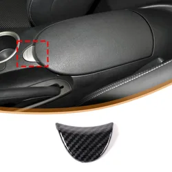 ABS Carbon Fiber Car Central Console Armrest Storage Box Switch Button Cover Trim For NISSAN 370Z Z34 2009-2020 Auto Accessories