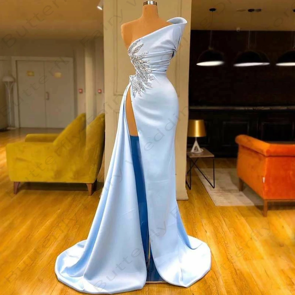 

Sexy Off Shoulder High Split For Women Elegant Luxurious Applique Sparkling Beautiful Mopping Party Prom Evening Formal Dresses