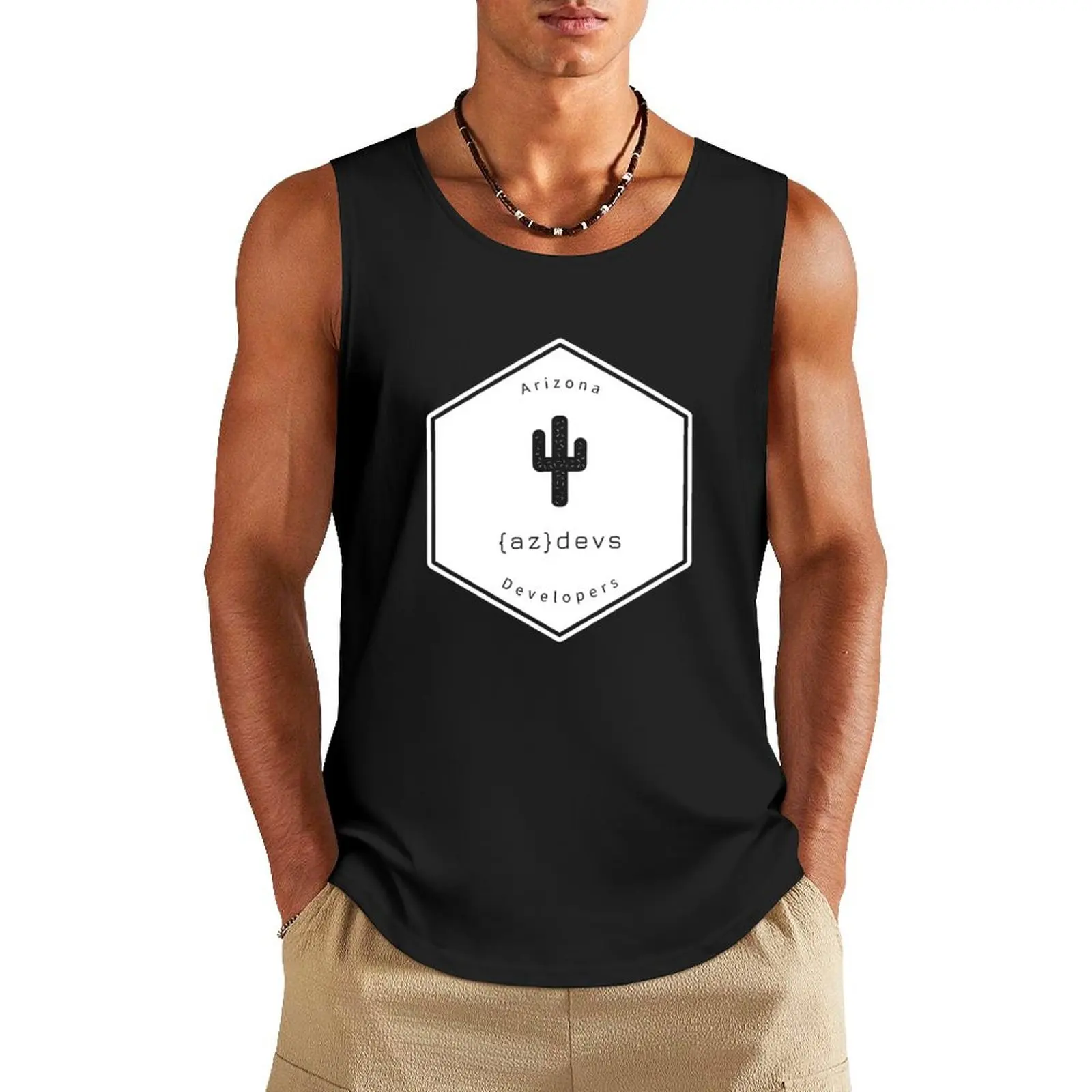

{az}devs logo (white) Tank Top sleeveless jackets sleeveless vest men quick-drying t-shirt t shirts