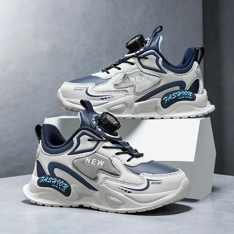 

Новинка осени 2024, кроссовки для мальчиков, кожаная обувь на мягкой подошве, противоскользящая обувь с застежкой на ручку, повседневная баскетбольная обувь для бега для детей от 3 до 8 лет