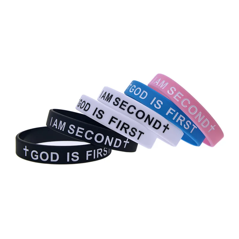 50 Stück Jesus Silikon-Armband „Gott Ist Erst, Ich Bin Zweit“ Inspirierendes Armband Erwachsenengröße – Detail 8