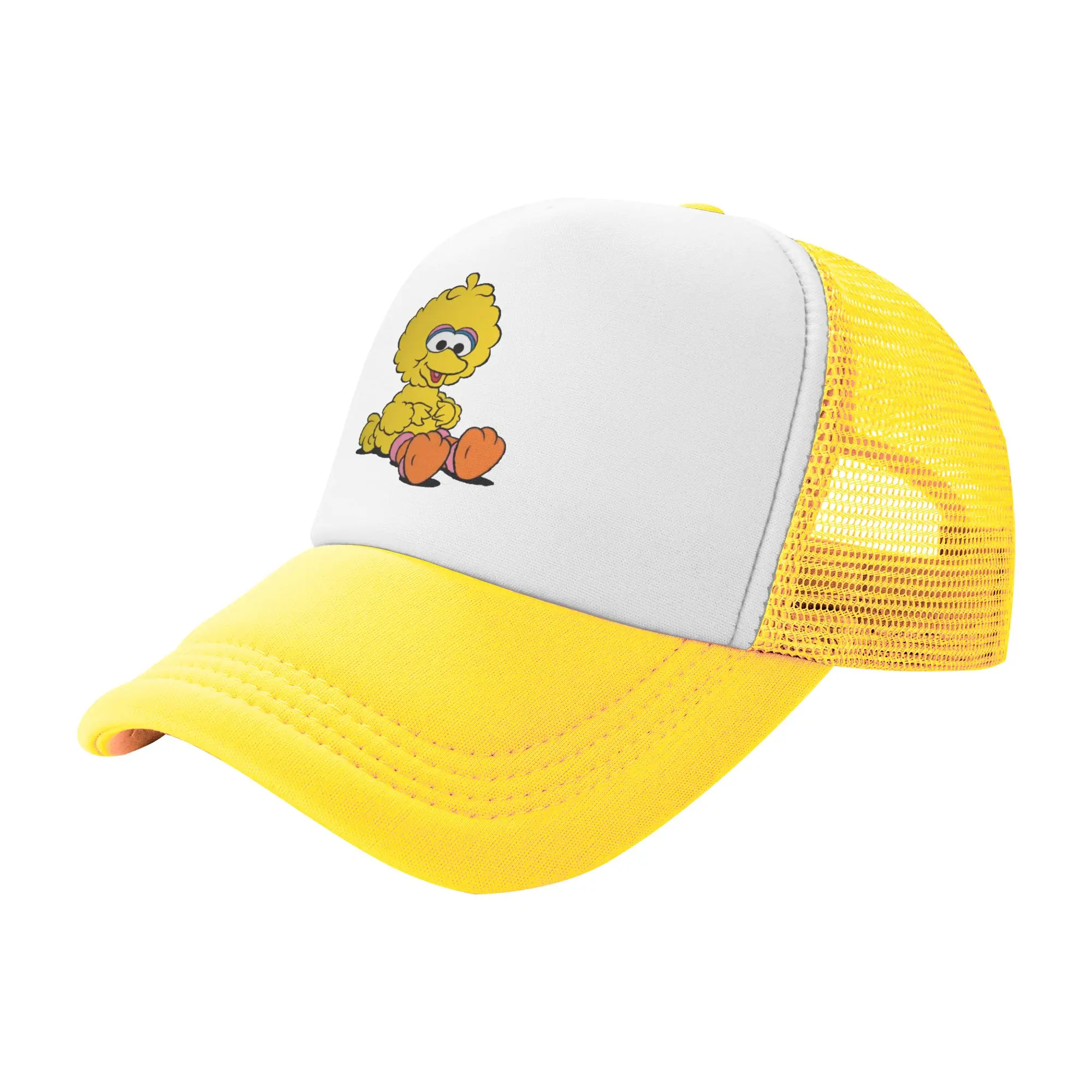 Men Women Sesames Streets Big Bird Trucker Caps Mesh Baseball Caps Snapback Caps  Dad Hat Adjustable Trucker Cap Summer