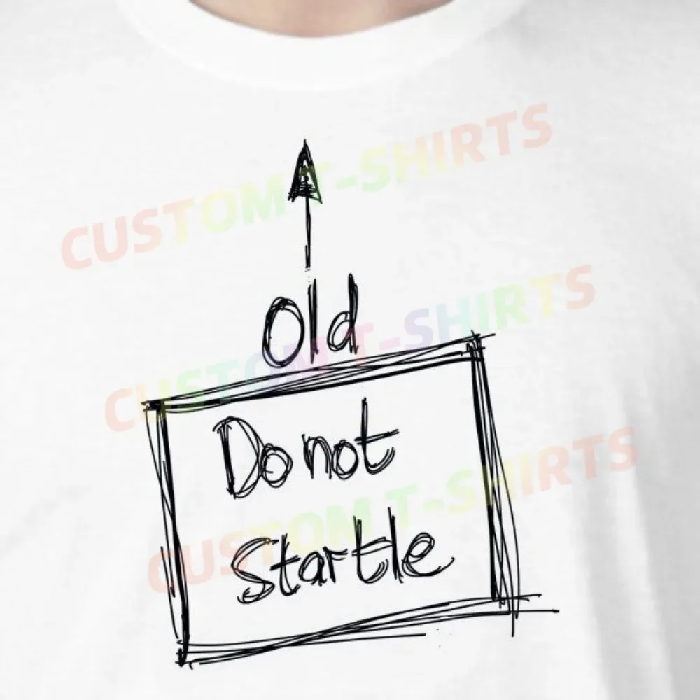 

76 167_Old_–_Do_Not_Startle Fans' comic-style hand-drawn pattern T-shirts for both men and women in summer