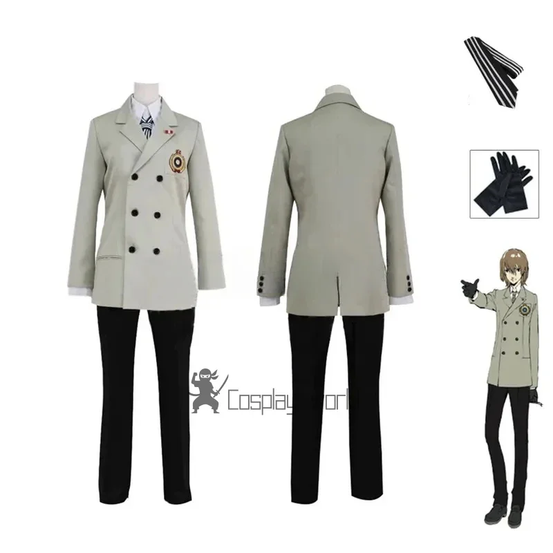 Goro Akechi Cosplay P5 uniforme escolar traje disfraz traje de Halloween para mujeres y hombres