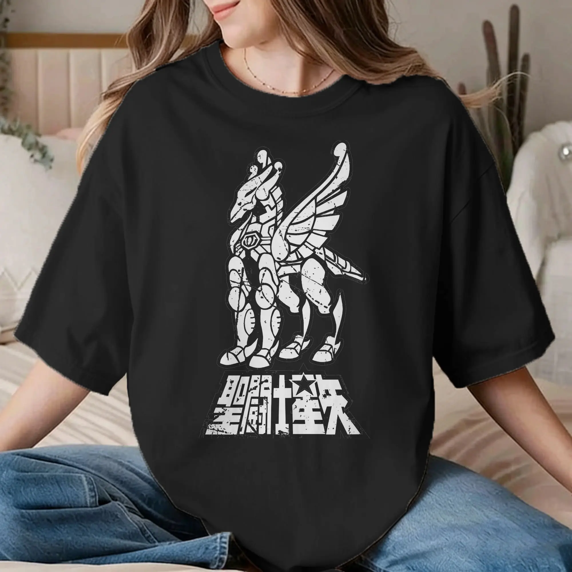 Camisetas humorísticas dos Cavaleiros do Zodíaco para homens e mulheres, gola redonda, 100% algodão, camiseta de anime, manga curta, roupas plus size