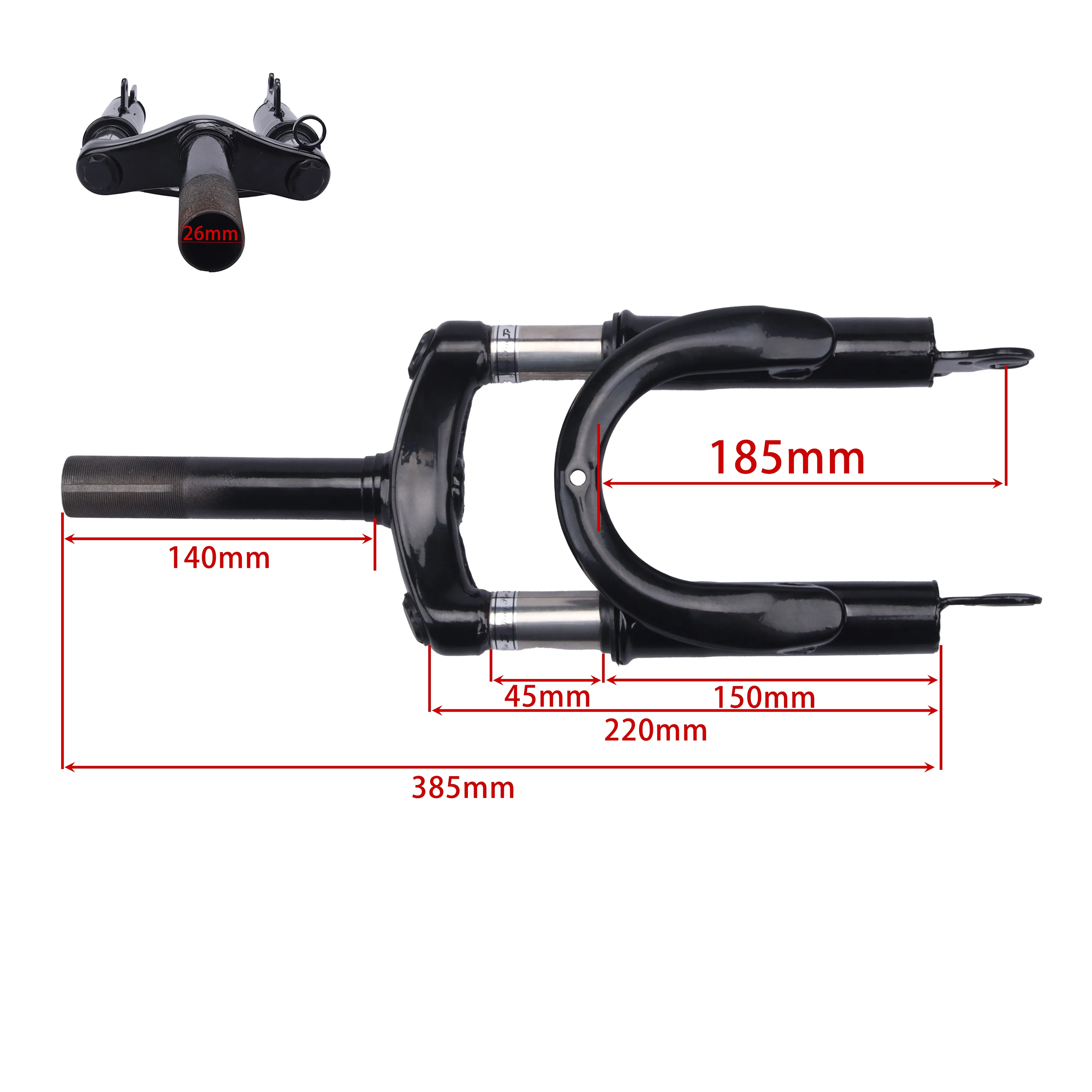 

12 Inch Front Brake Disc Alloy Steel Bracket Suspension for Motorcycle MTB E Scooter Fork Shock Absorber Replacement
