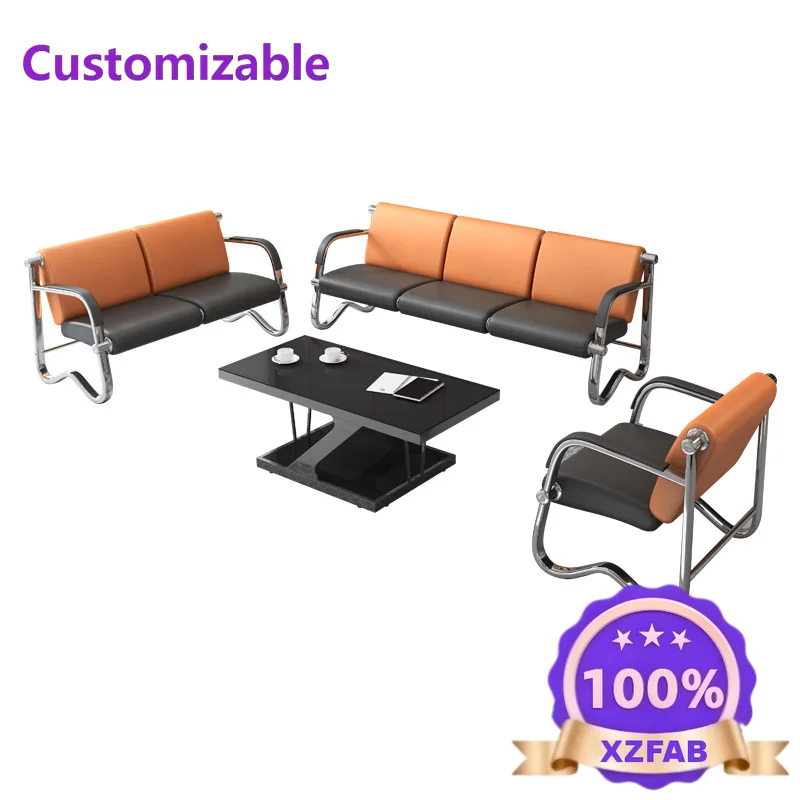 Factory Direct 2026 Wrought iron office small sofa three-person waiting area business reception room sofa combination simple, si