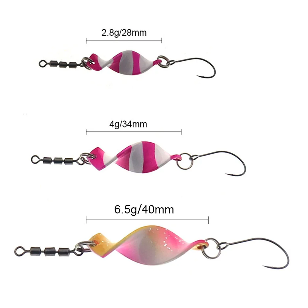 1pcs Twisted Trout Fishing Spoon Lures 2.8g 4g 6.5g  Jigging Baits Spoon Metal jig  Artificial Spinner Hard Trout  Baits